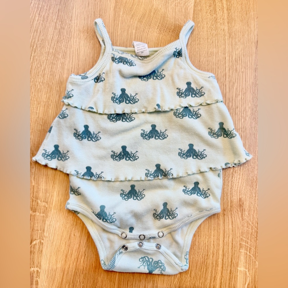 Kate Quinn Ribbed Octopus Onesie Bodysuit 6-12 Months